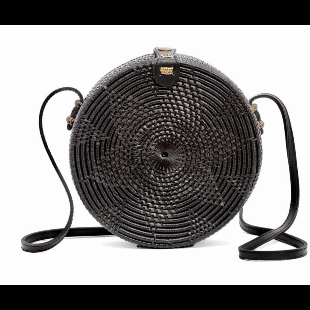 Brand New Rattan & Leather satchel bag by Amerii